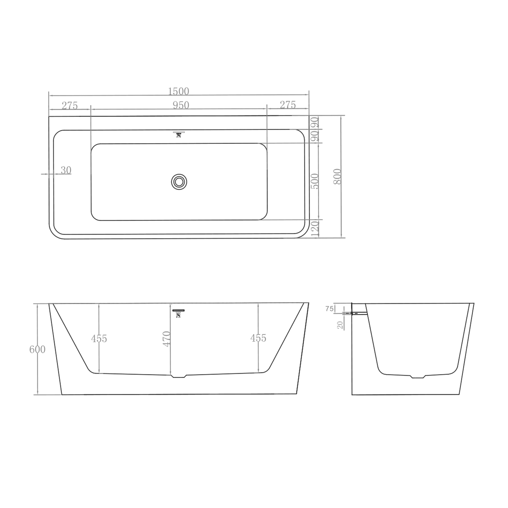 'The Smith' Matte White Baths gallery detail image