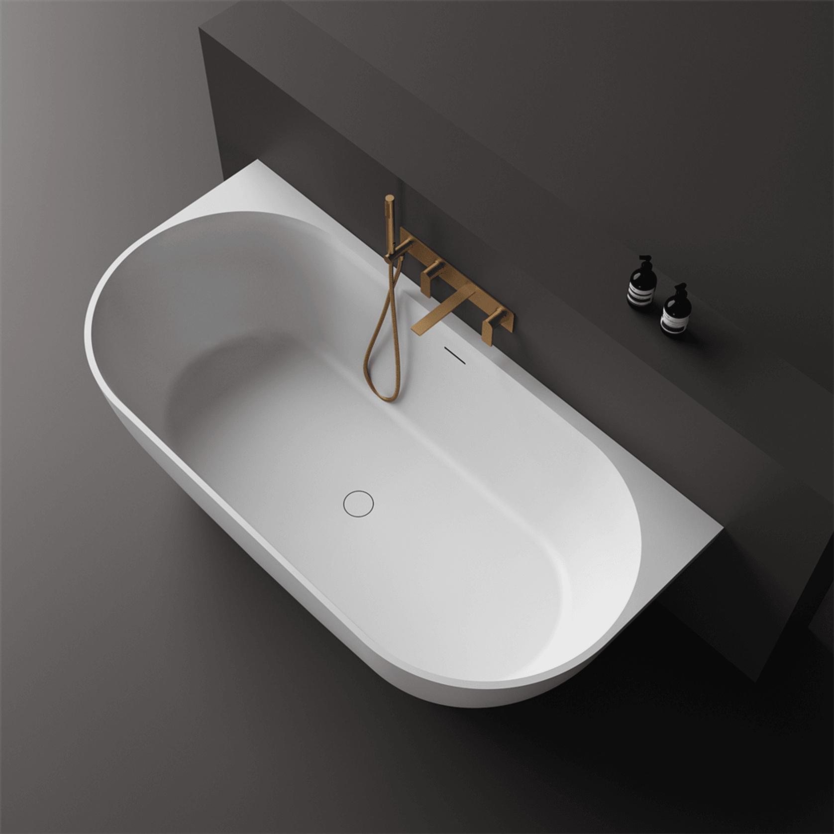 Justina 1700mm backtowall stone bath ArchiPro AU