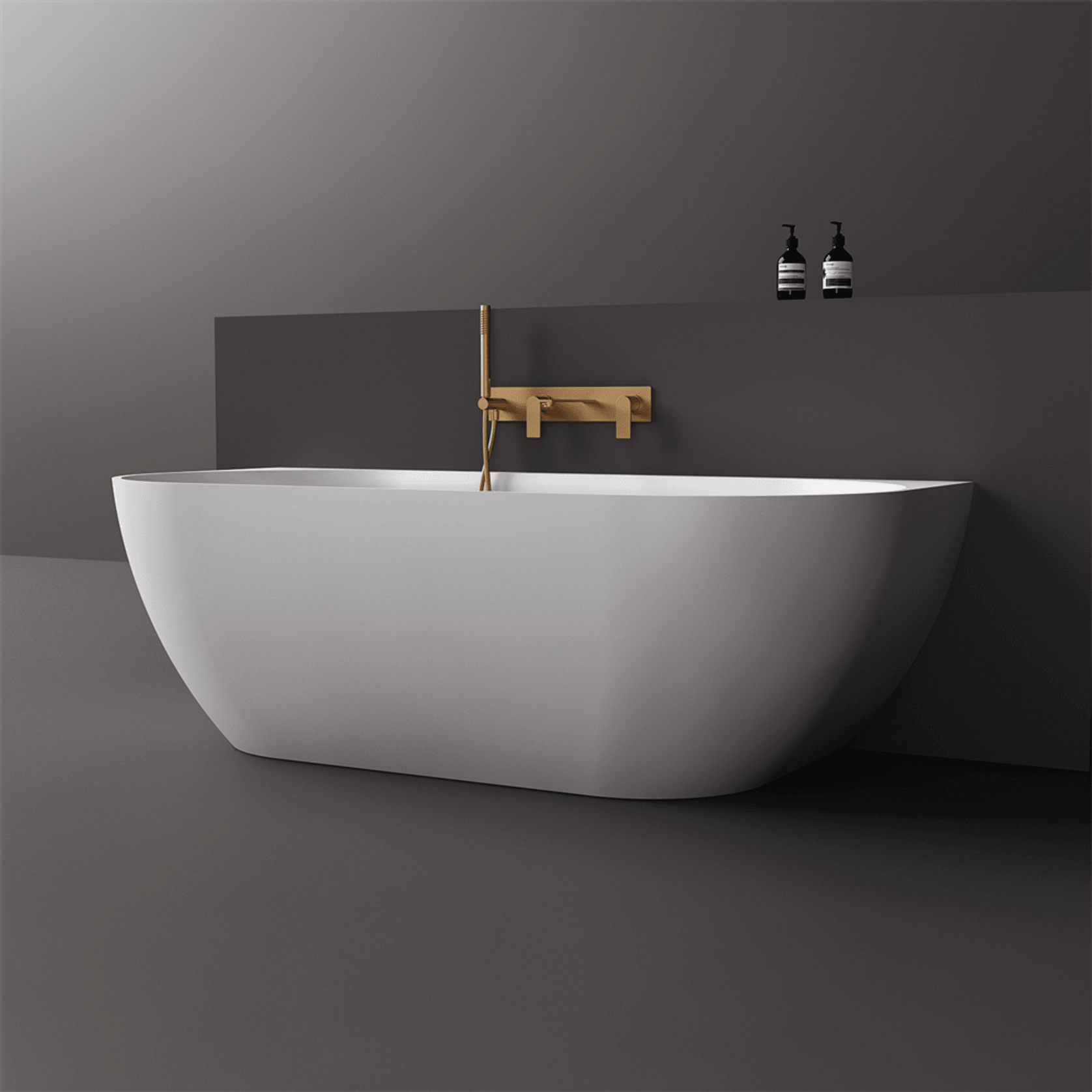 Justina 1700mm backtowall stone bath ArchiPro AU