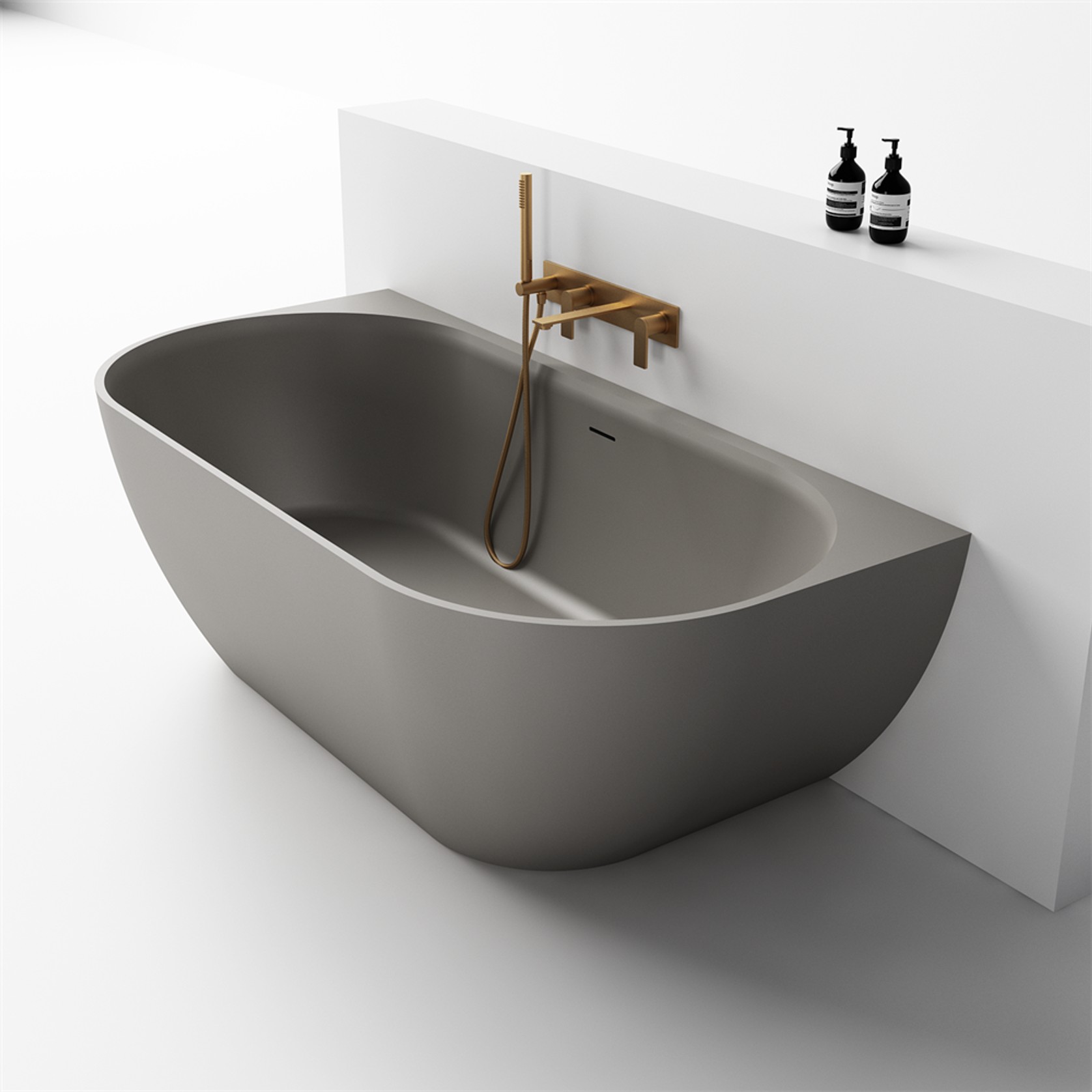 Justina 1700mm backtowall stone bath ArchiPro AU