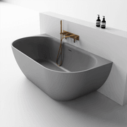 Justina 1700mm back-to-wall stone bath gallery detail image