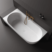 Justina Back-to-Corner Stone Baths - 1750mm gallery detail image