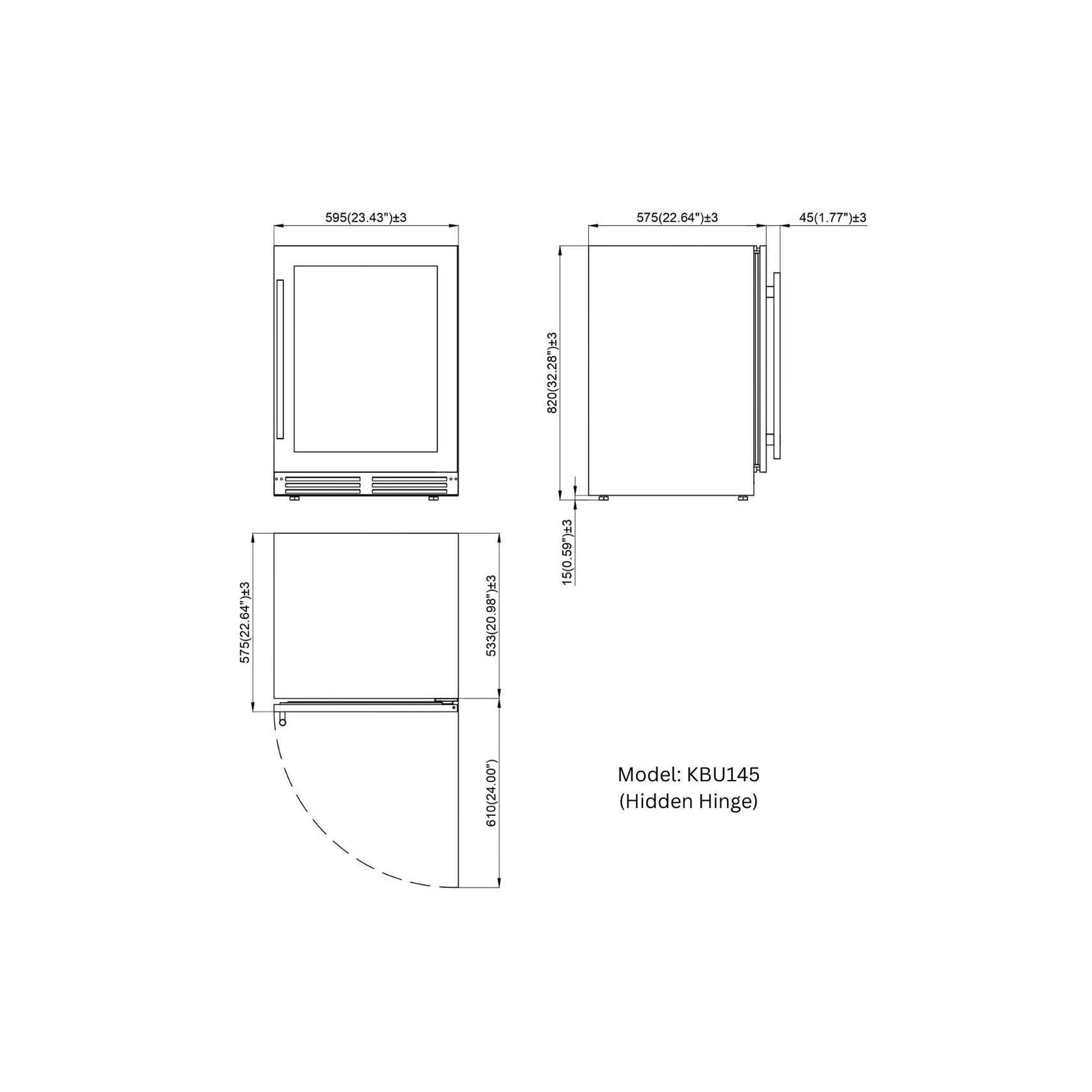 1200mm Wide Under Bench Wine Fridge and Bar - 3 Zones gallery detail image