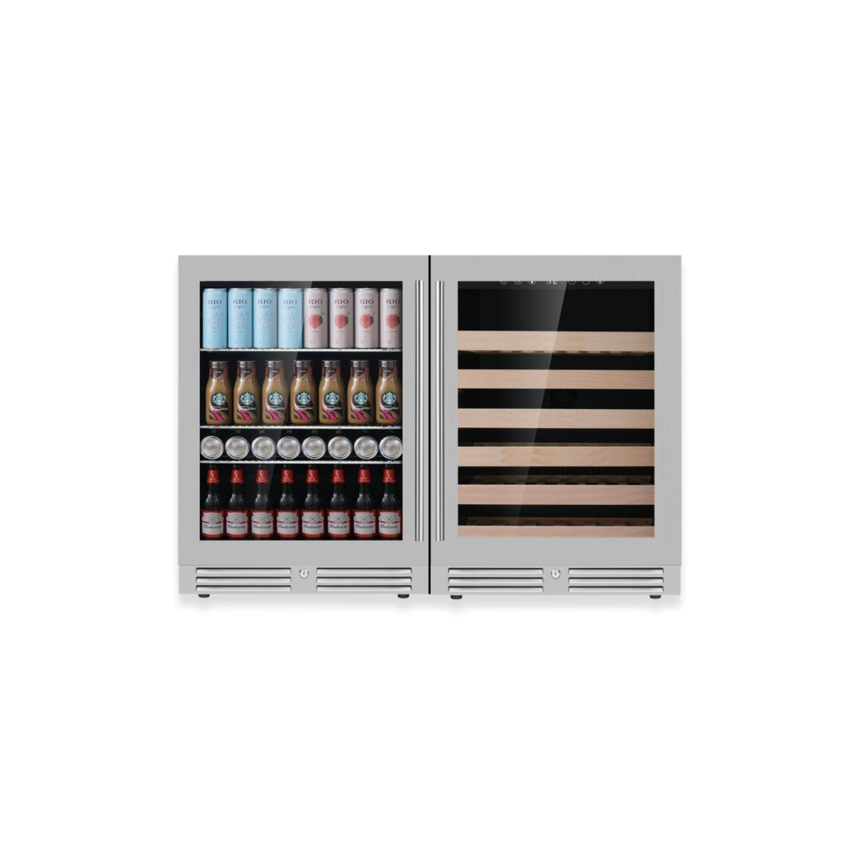 1200mm Wide Under-Bench Wine & Bar Fridges Combo gallery detail image