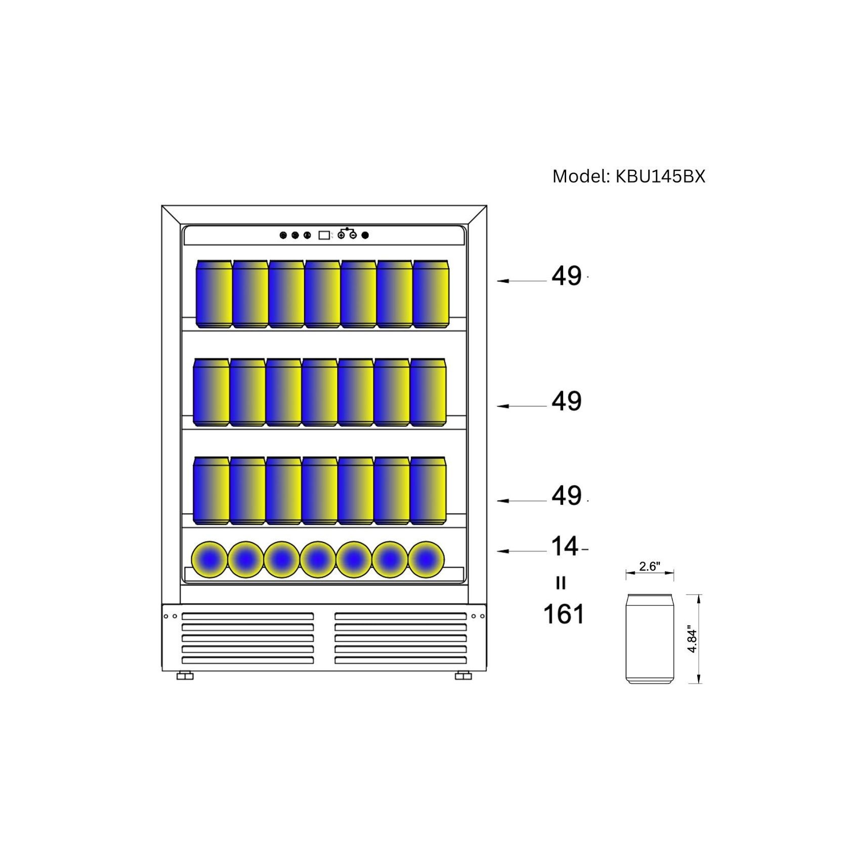 820mm Height Under Bench LOW-E Glass Door Beer Fridge gallery detail image