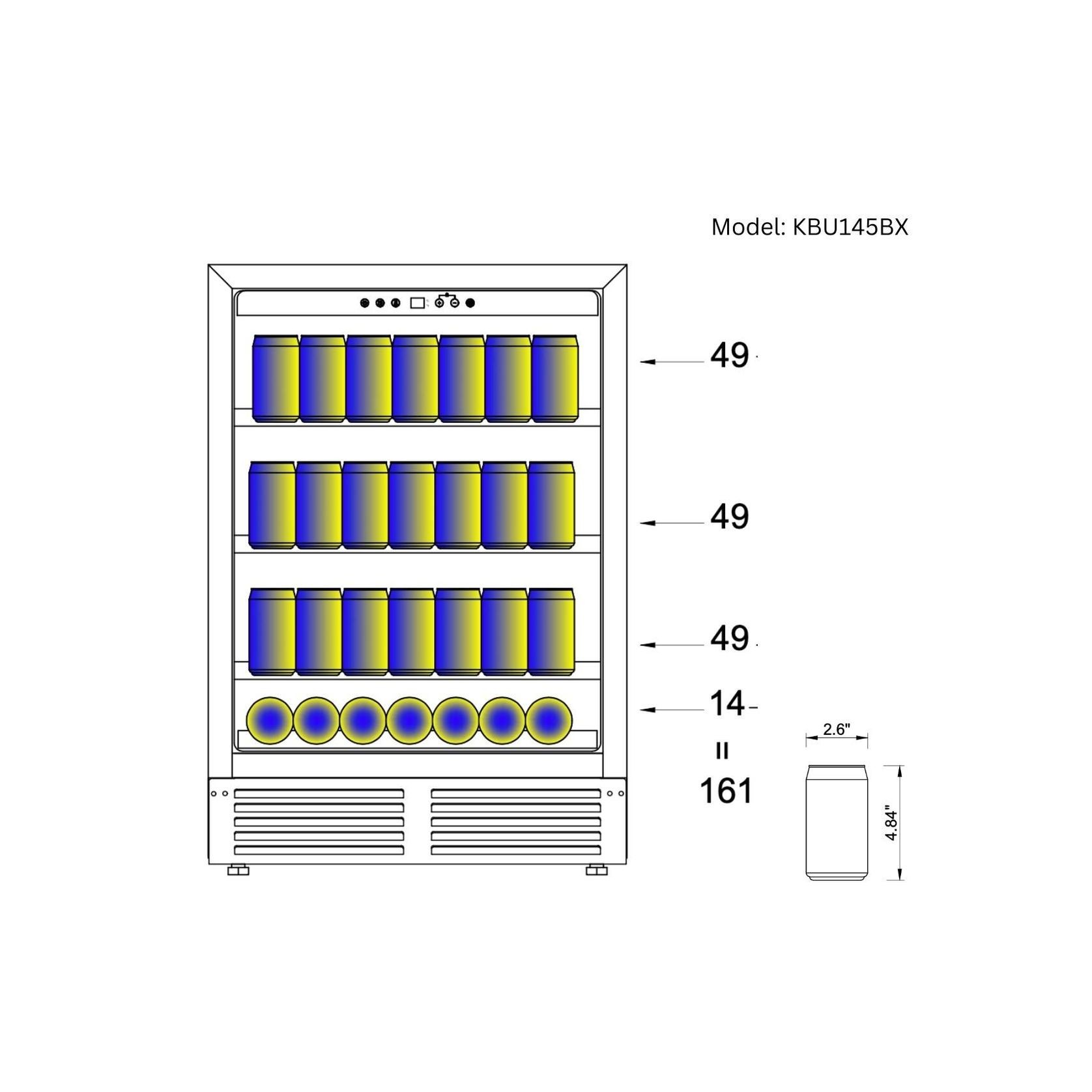 1200mm Wide Under Bench Wine Fridge and Bar - 3 Zones gallery detail image