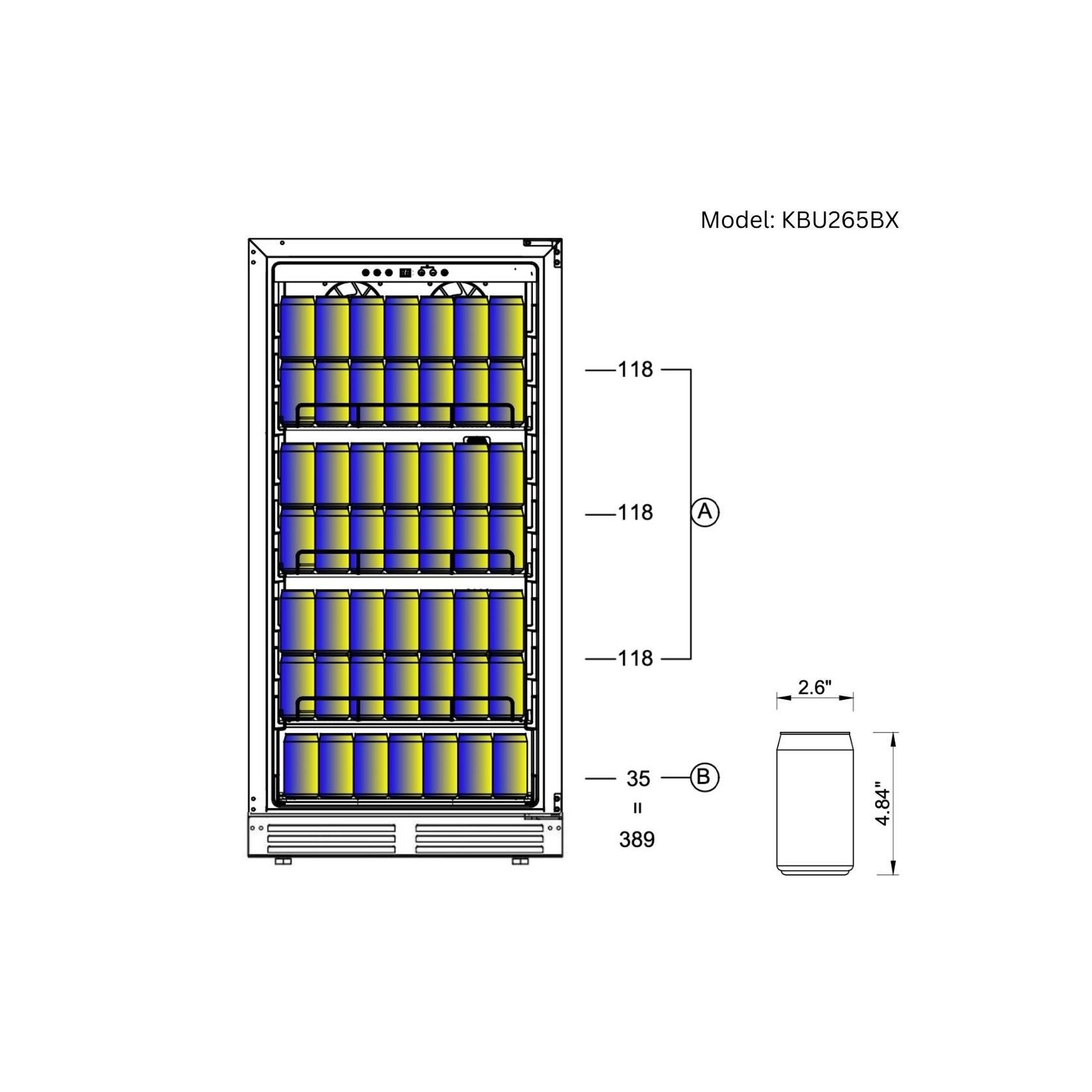 1200mm High Upright Wine and Beverage Fridge - 3 Zones gallery detail image