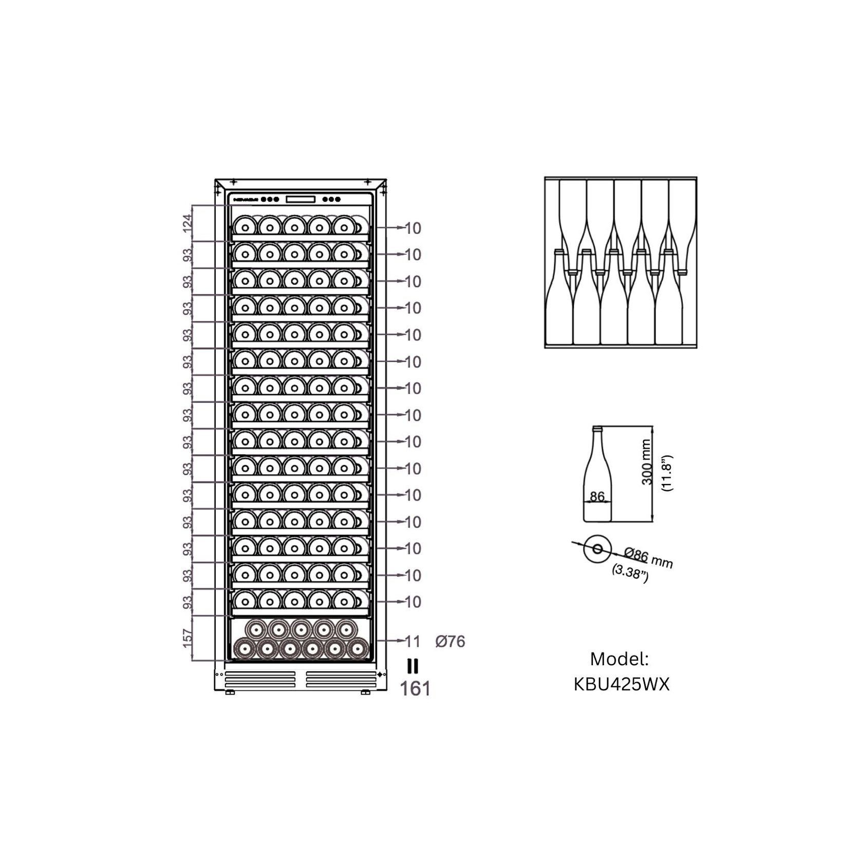 1800mm High Upright Wine & Beverage Refrigerator Combo gallery detail image