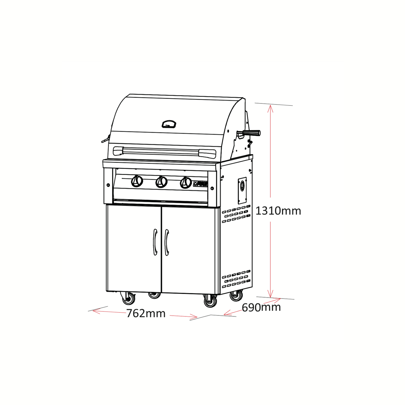 Grandfire Deluxe - 30″ Gas BBQ gallery detail image