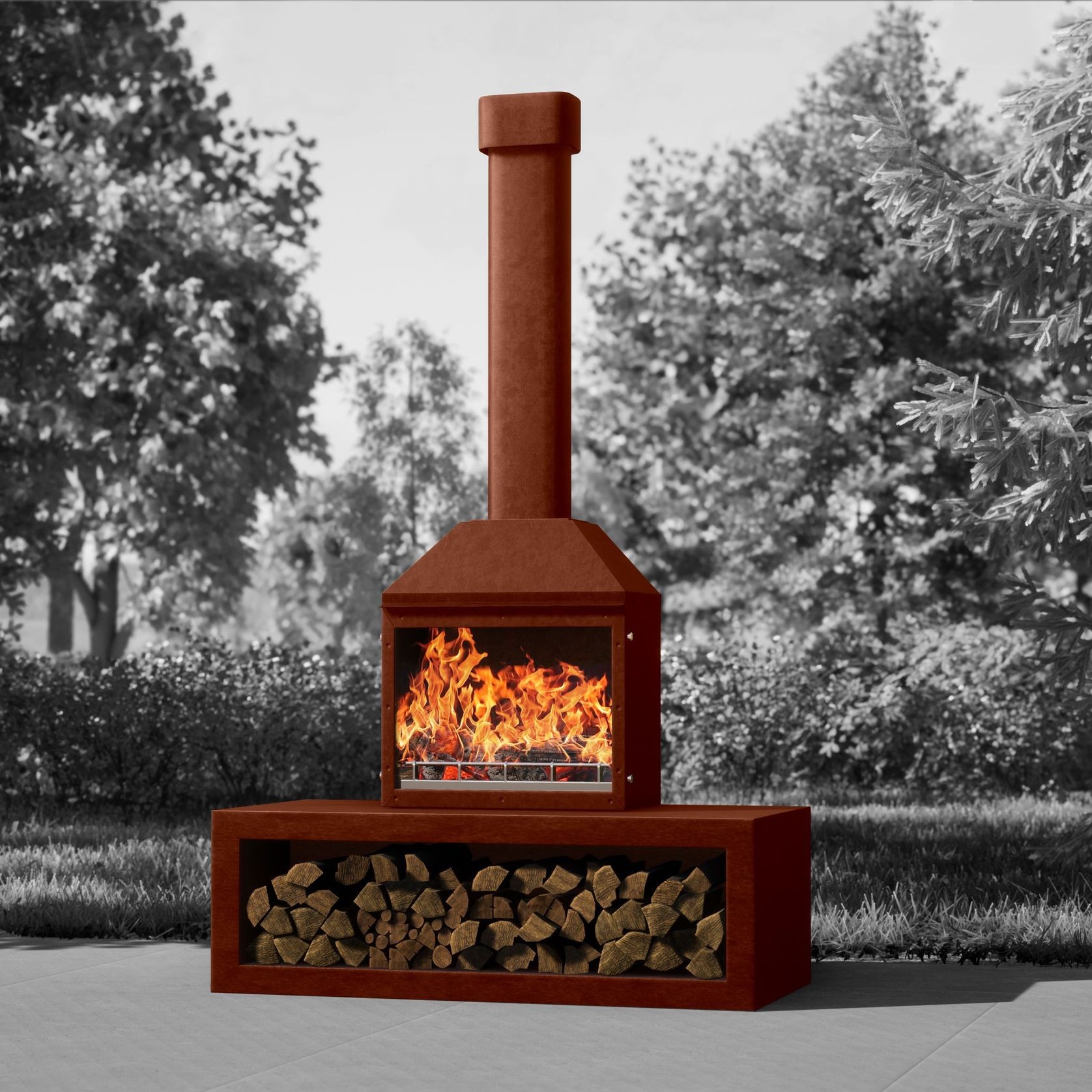 Zara Freestanding Outdoor Fire and BBQ gallery detail image