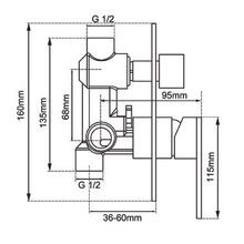 Lucid Pin Diverter Mixer Trim Kit Light Brushed Brass gallery detail image