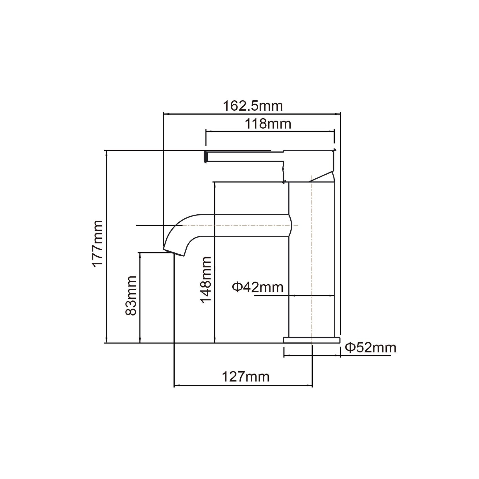 Lucid Pin Basin Mixer Matte Black gallery detail image