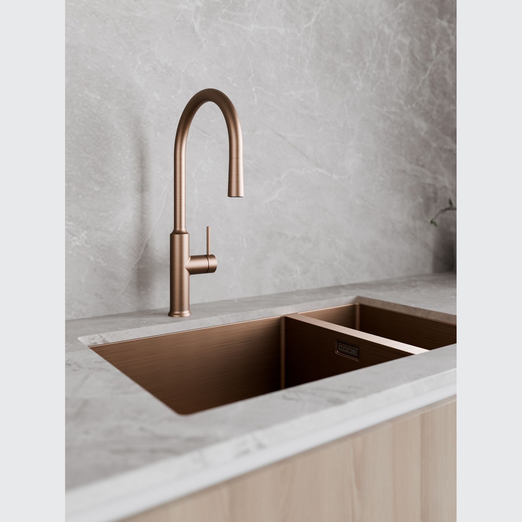 Nature Piper Pull Down Sink Mixer | Textured Handle gallery detail image
