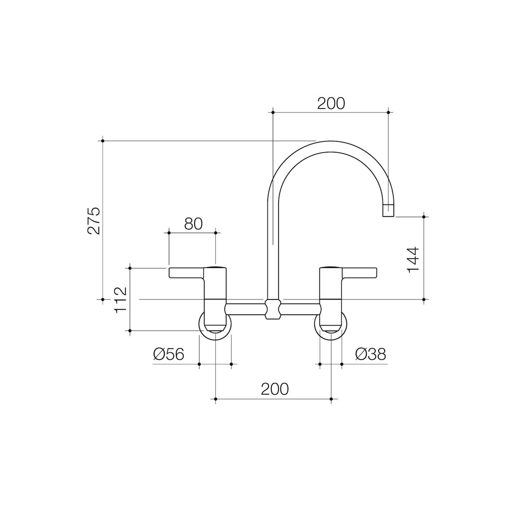 G Series+ Exposed Wall Sink Set 160mm Outlet + 150mm Handles gallery detail image