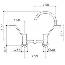 G Series+ Exposed Wall Sink Set 160mm Outlet + 150mm Handles gallery detail image