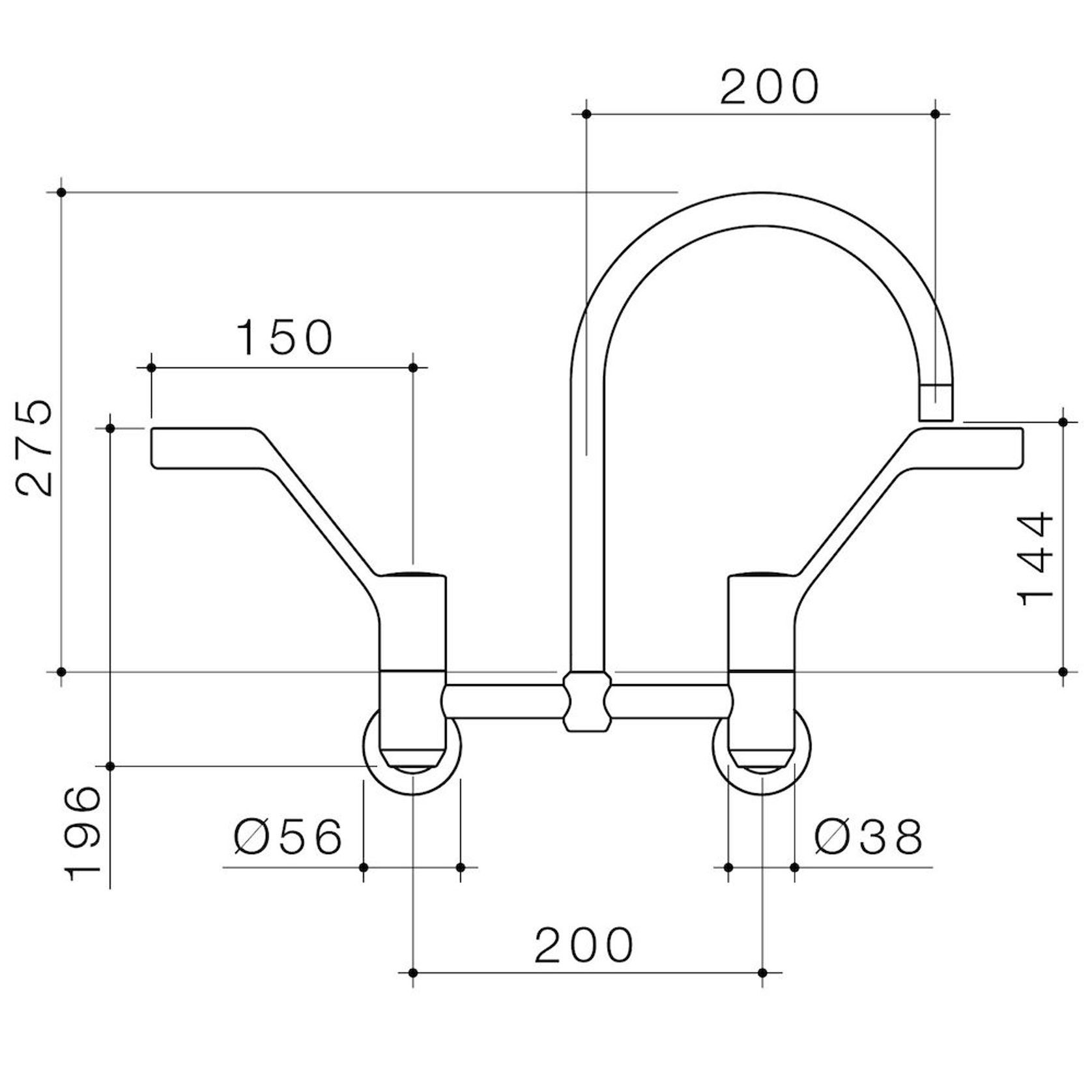 G Series+ Exposed Wall Sink Set 160mm Outlet + 150mm Handles gallery detail image