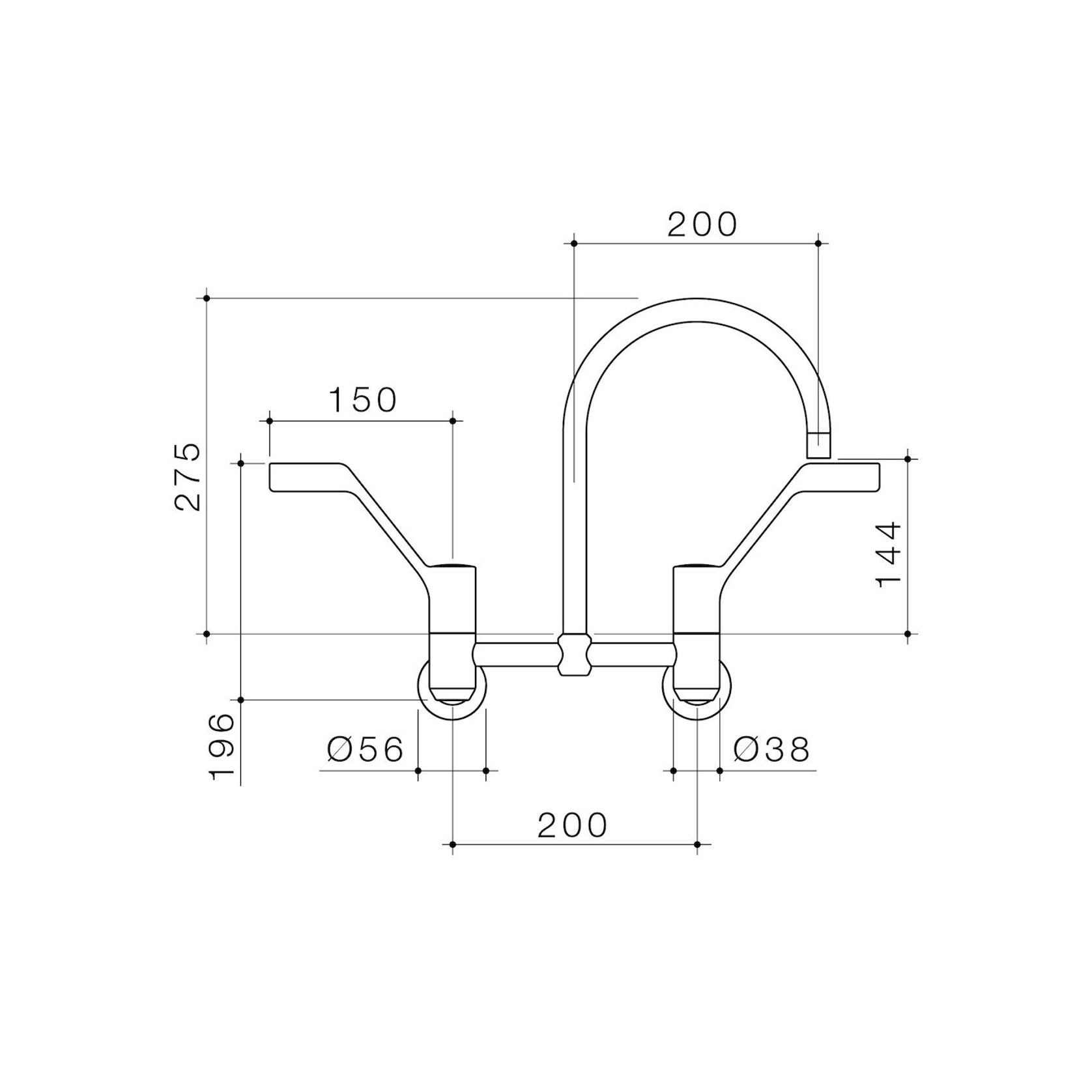G Series+ Exposed Wall Sink Set 160mm Outlet + 150mm Handles gallery detail image