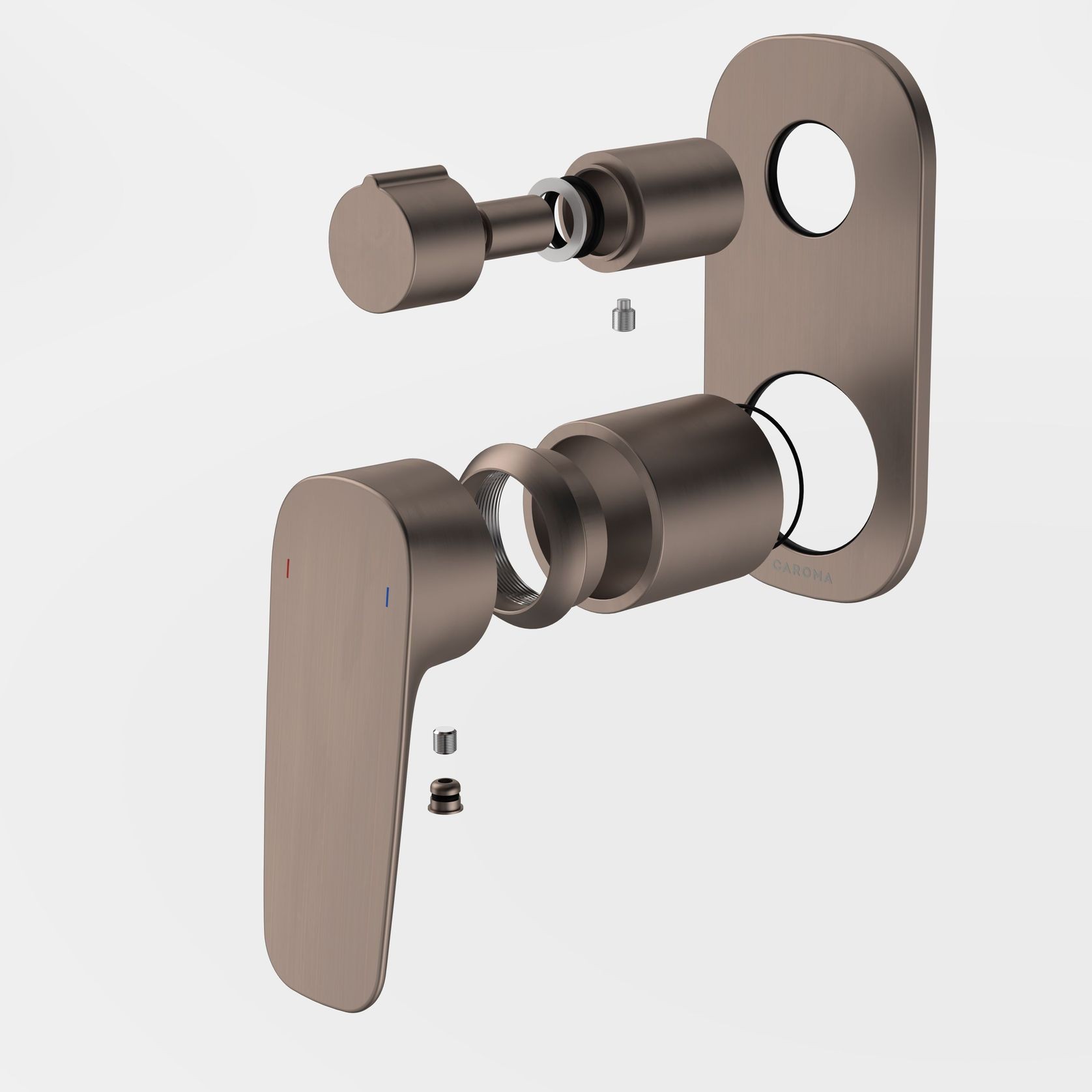 Contura II Bath/Shower Mixer with Diverter - Trim Kit | Brushed Bronze gallery detail image