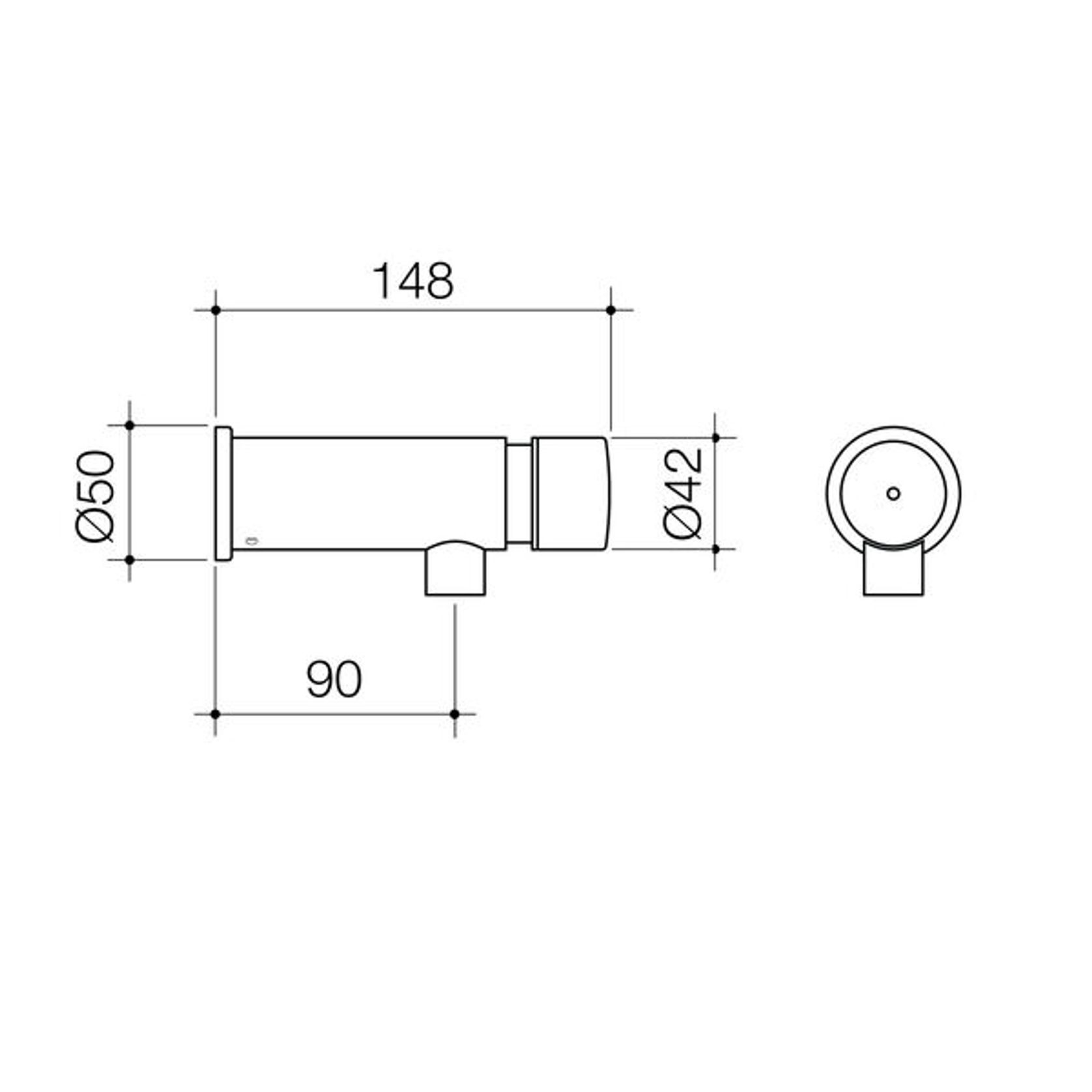 Civic Wall Push Timed Flow 90mm Tap gallery detail image