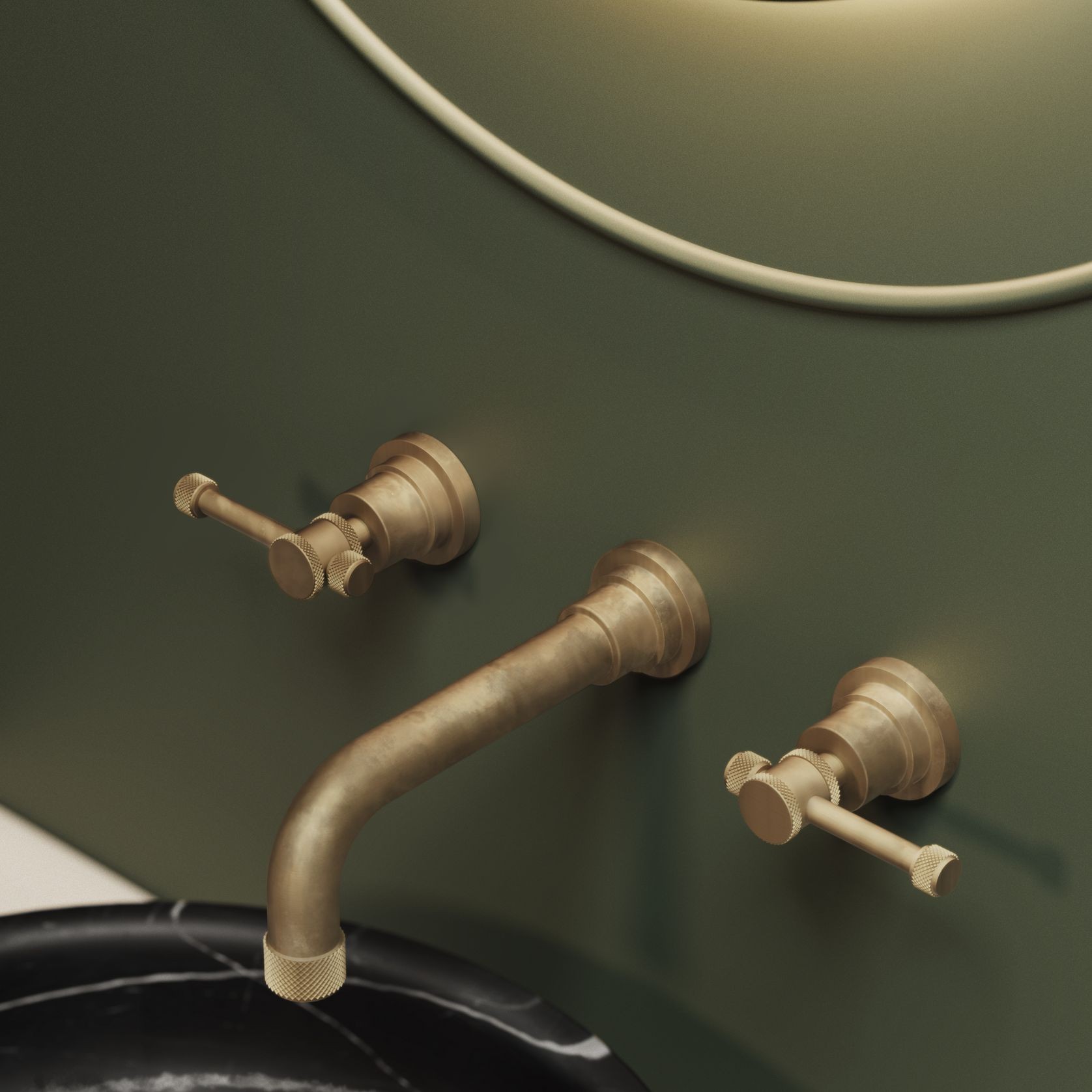 Arena 3 Hole Wall Mount Basin Mixer gallery detail image