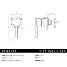 Mira Brushed Brass Gold Wall Mixer gallery detail image