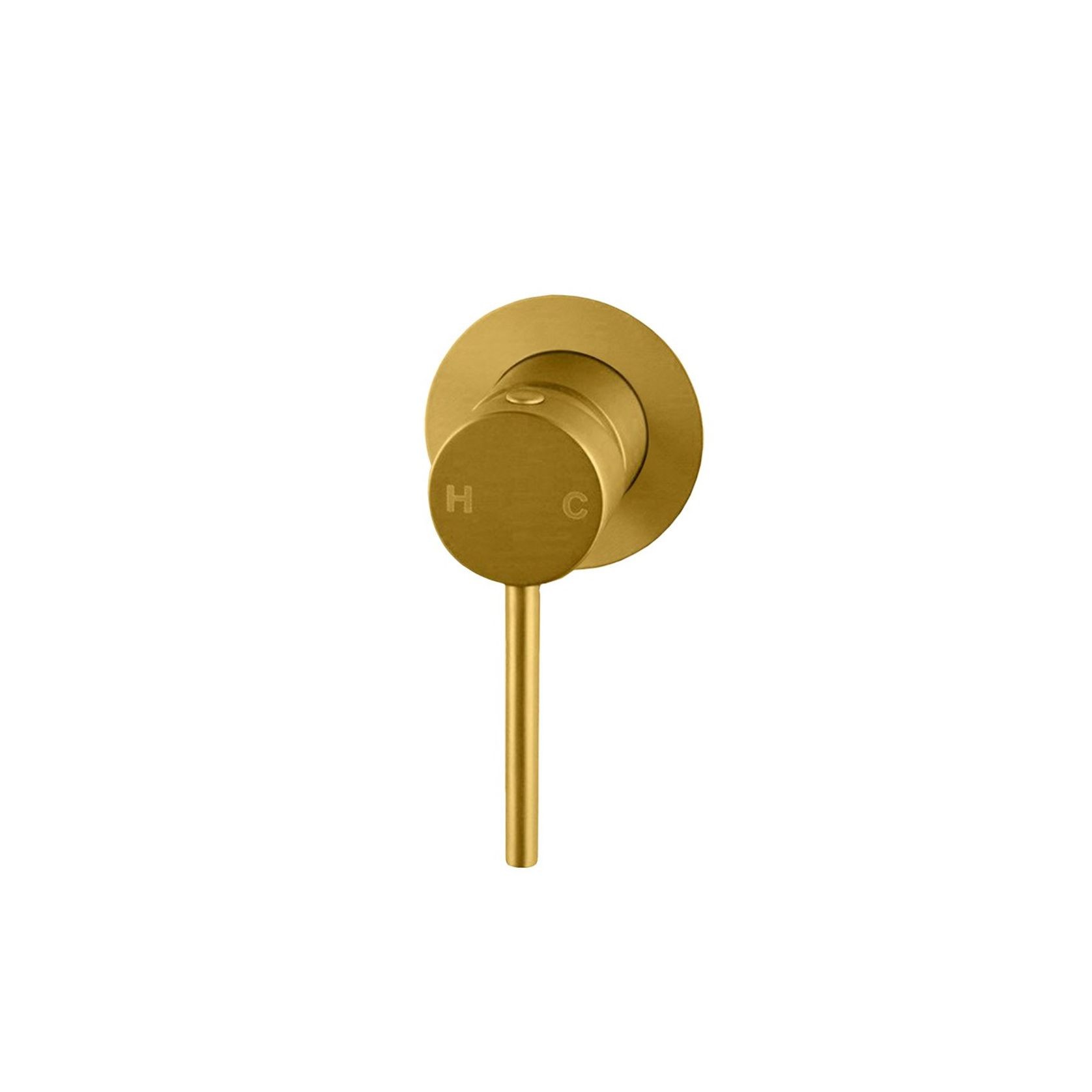 Lucid Pin Wall Mixer Brushed Brass gallery detail image