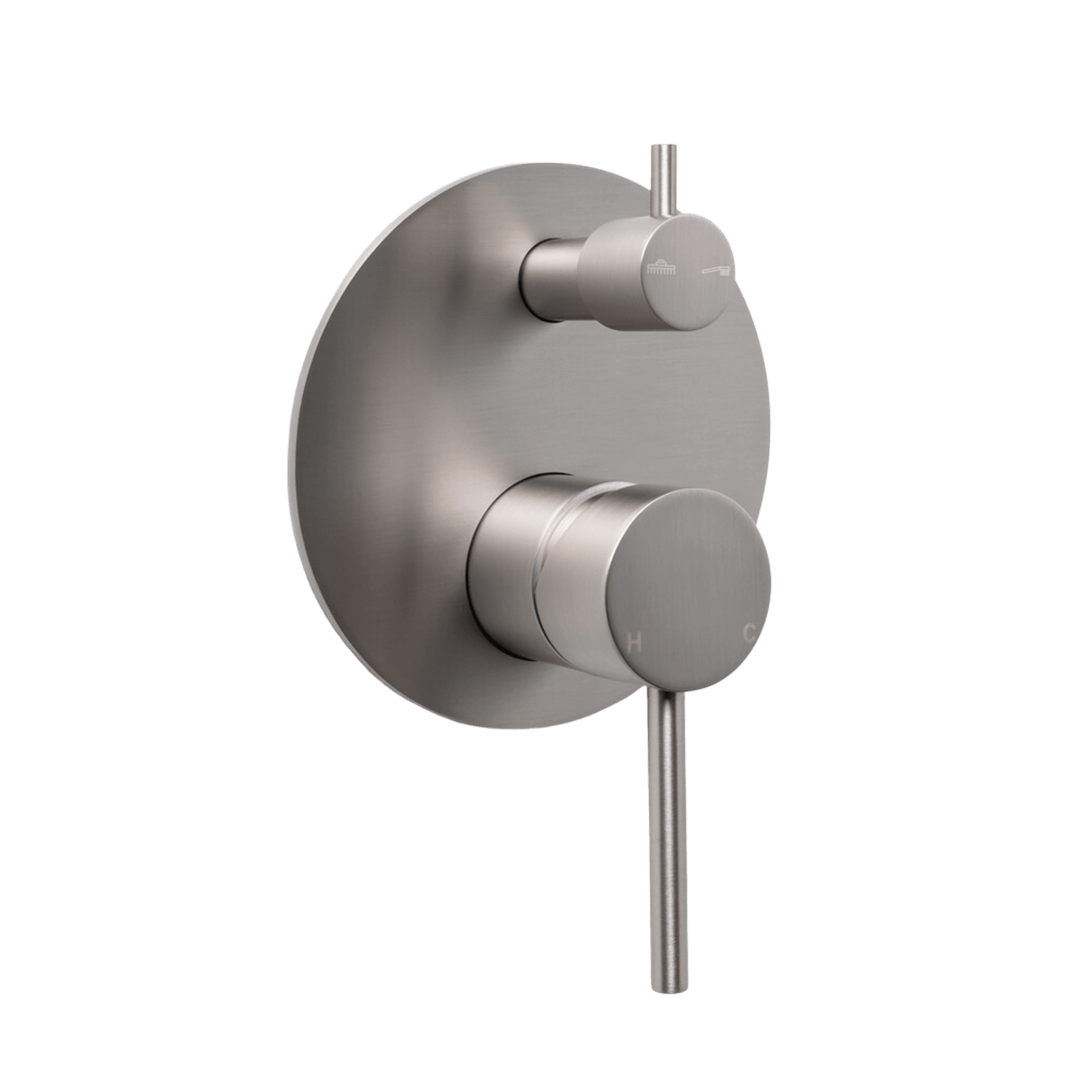 Mira Brushed Nickel Wall Mixer Divertor Plate gallery detail image