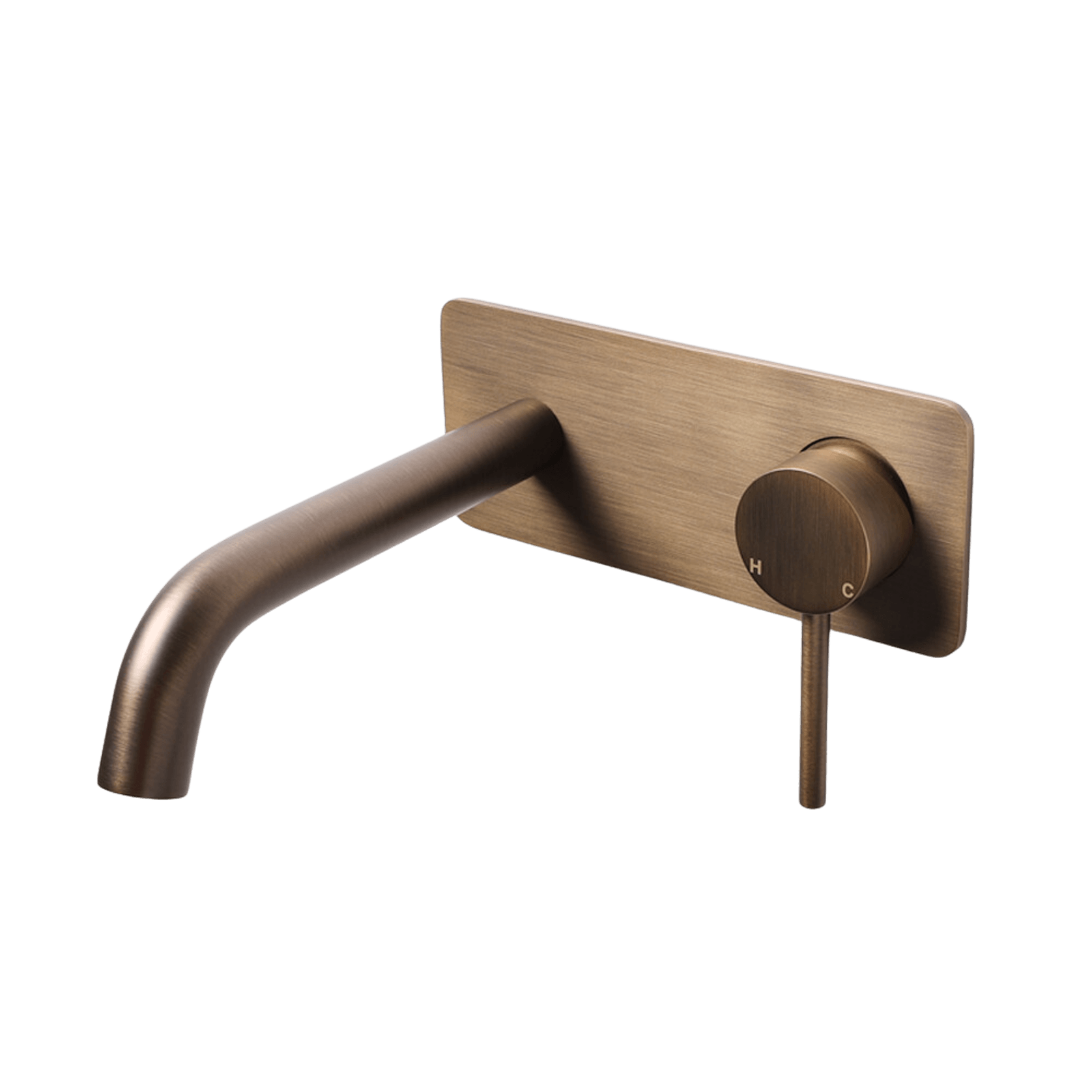 Mira Brushed Vintage Antique Brass Wall Mixer and Spout gallery detail image