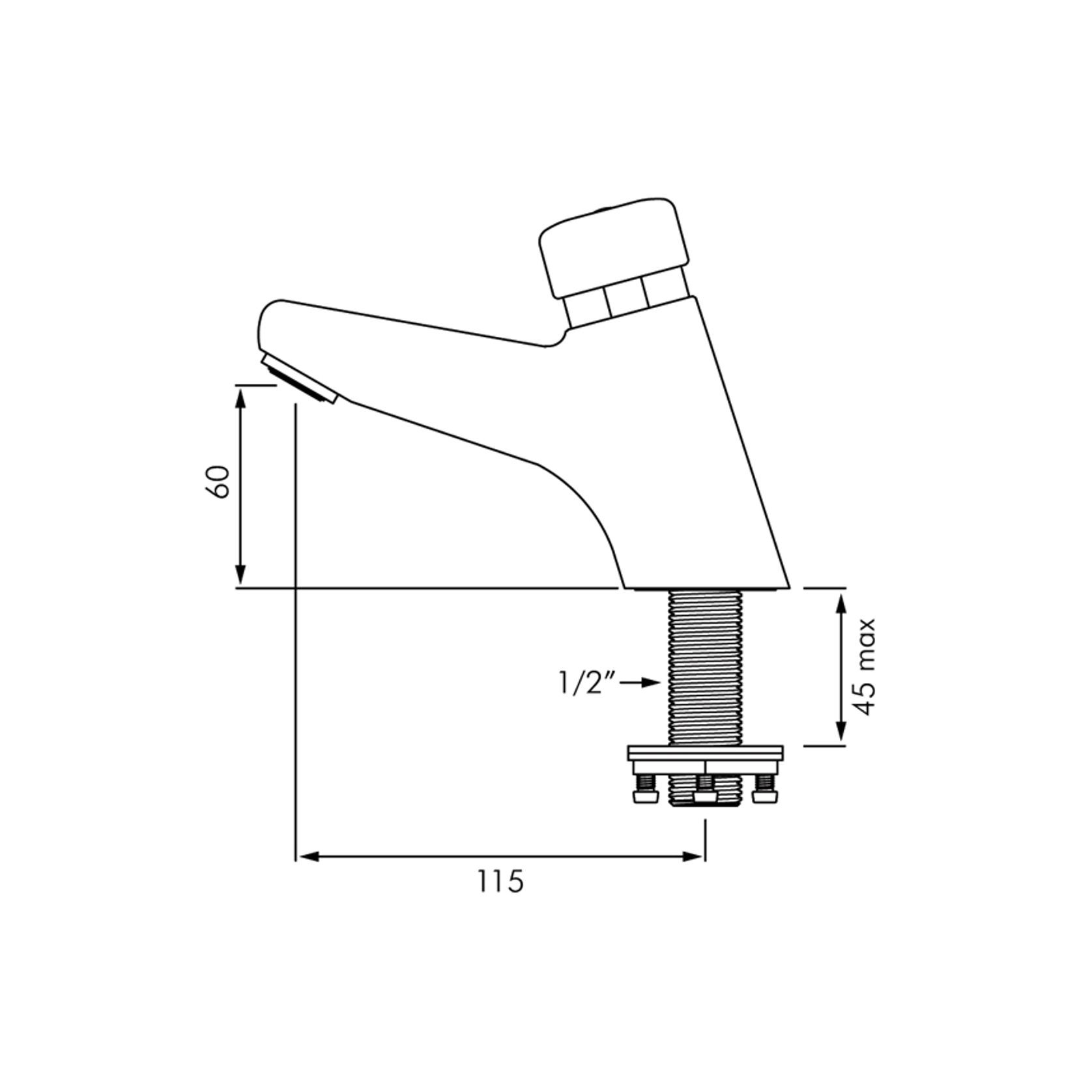 Delabie Tempostop 2 Time Flow Basin Tap gallery detail image