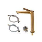 Rushy Tall Basin Mixer Brushed Brass gallery detail image