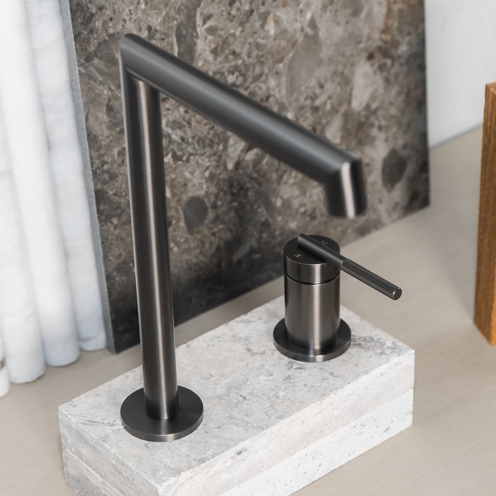 Caddence Split Type Basin Mixer Gun Metal Grey gallery detail image