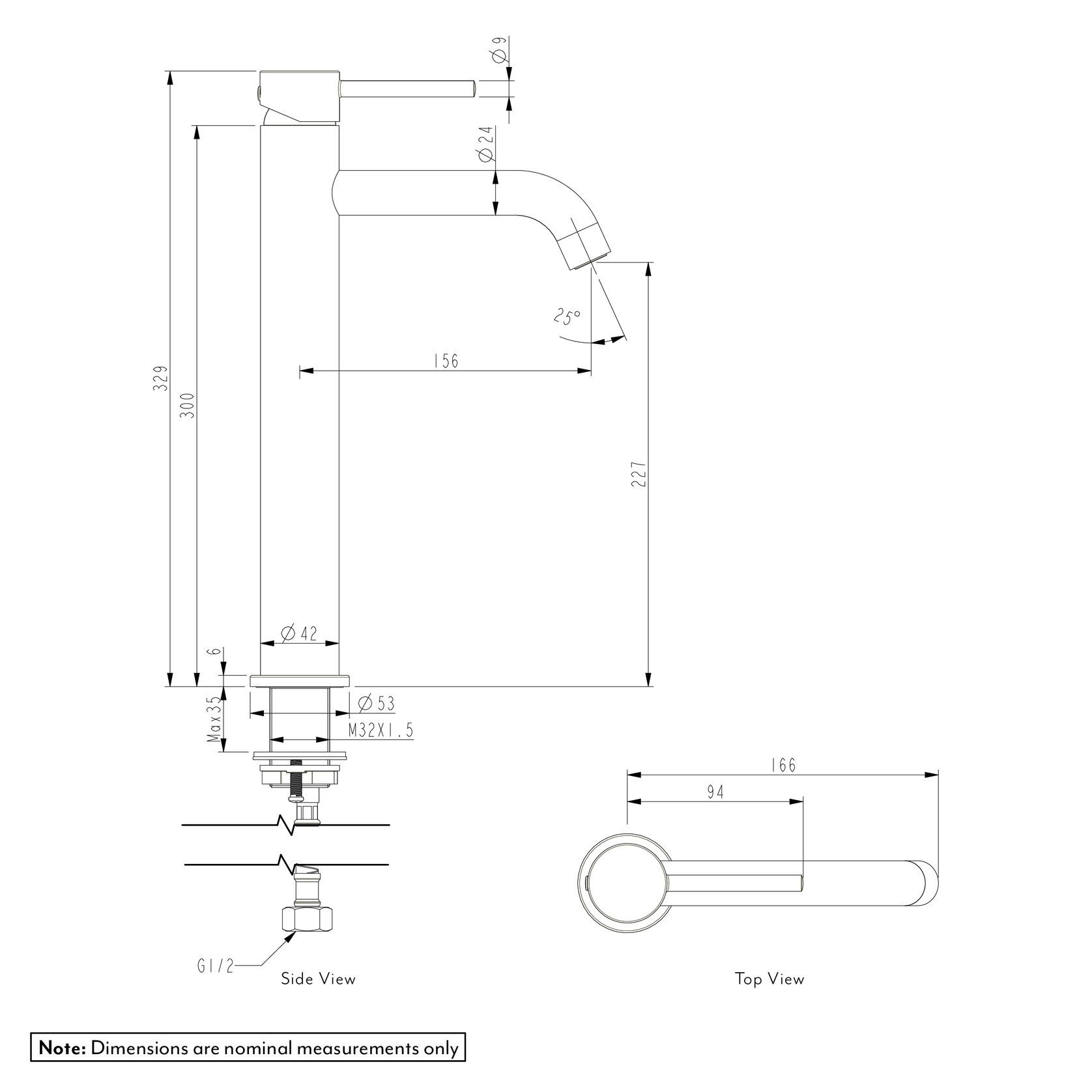 Elysian Basin Mixer Extended gallery detail image