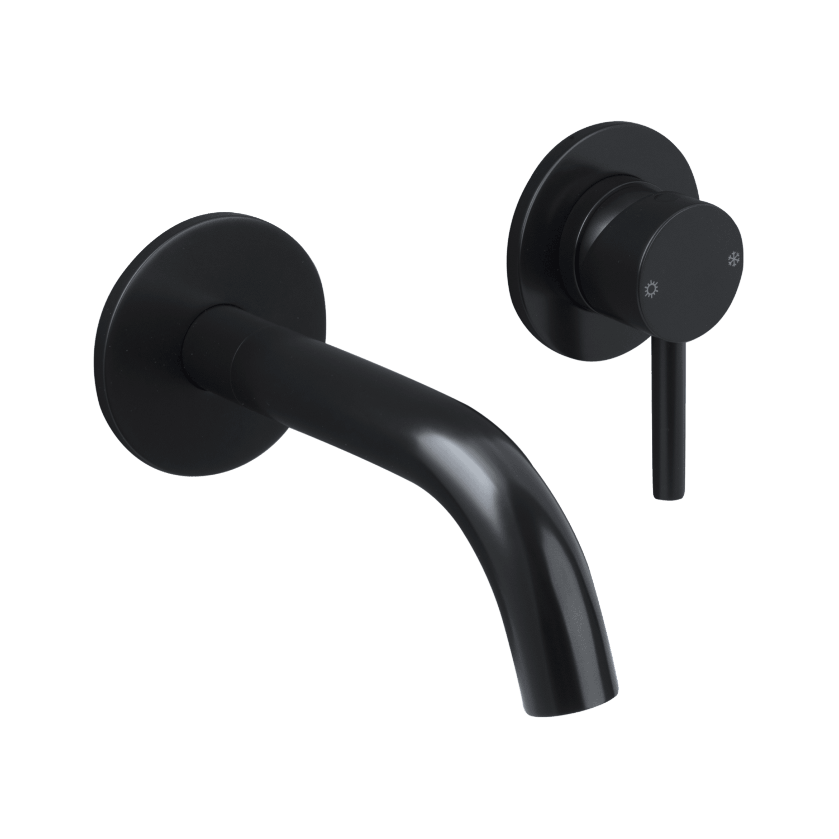 Carbon Wall Mounted Basin Mixer Short Spout Satin Black gallery detail image