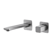 Cube Wall Mounted Basin Mixer Brushed Nickel gallery detail image