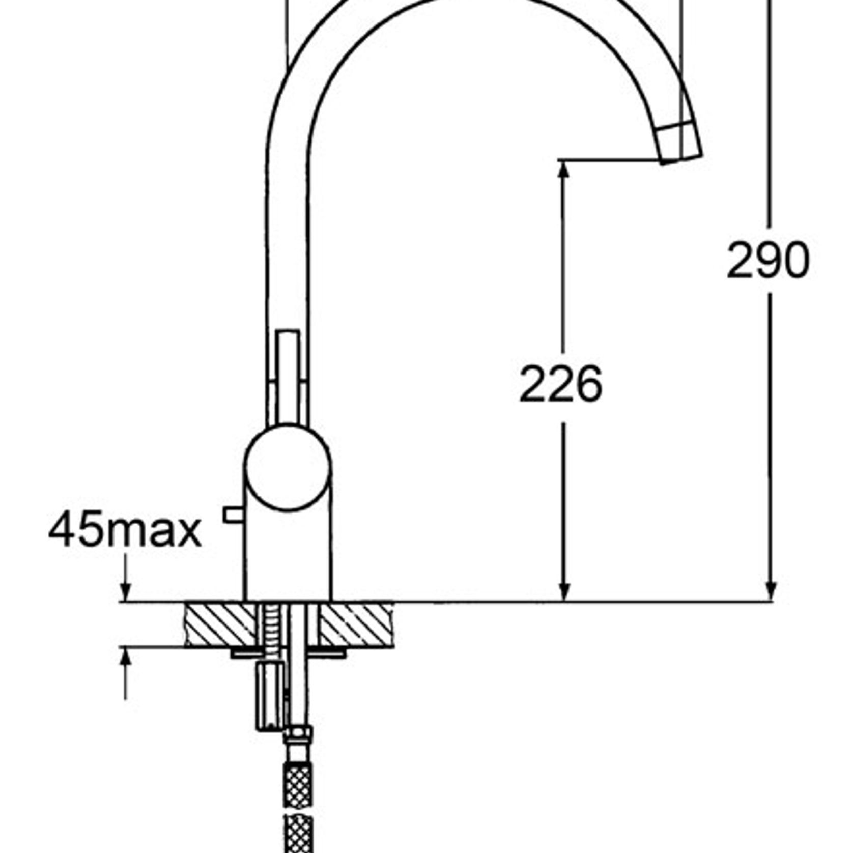 Elisa Gooseneck Basin Mixer Chrome (Right Hand) gallery detail image