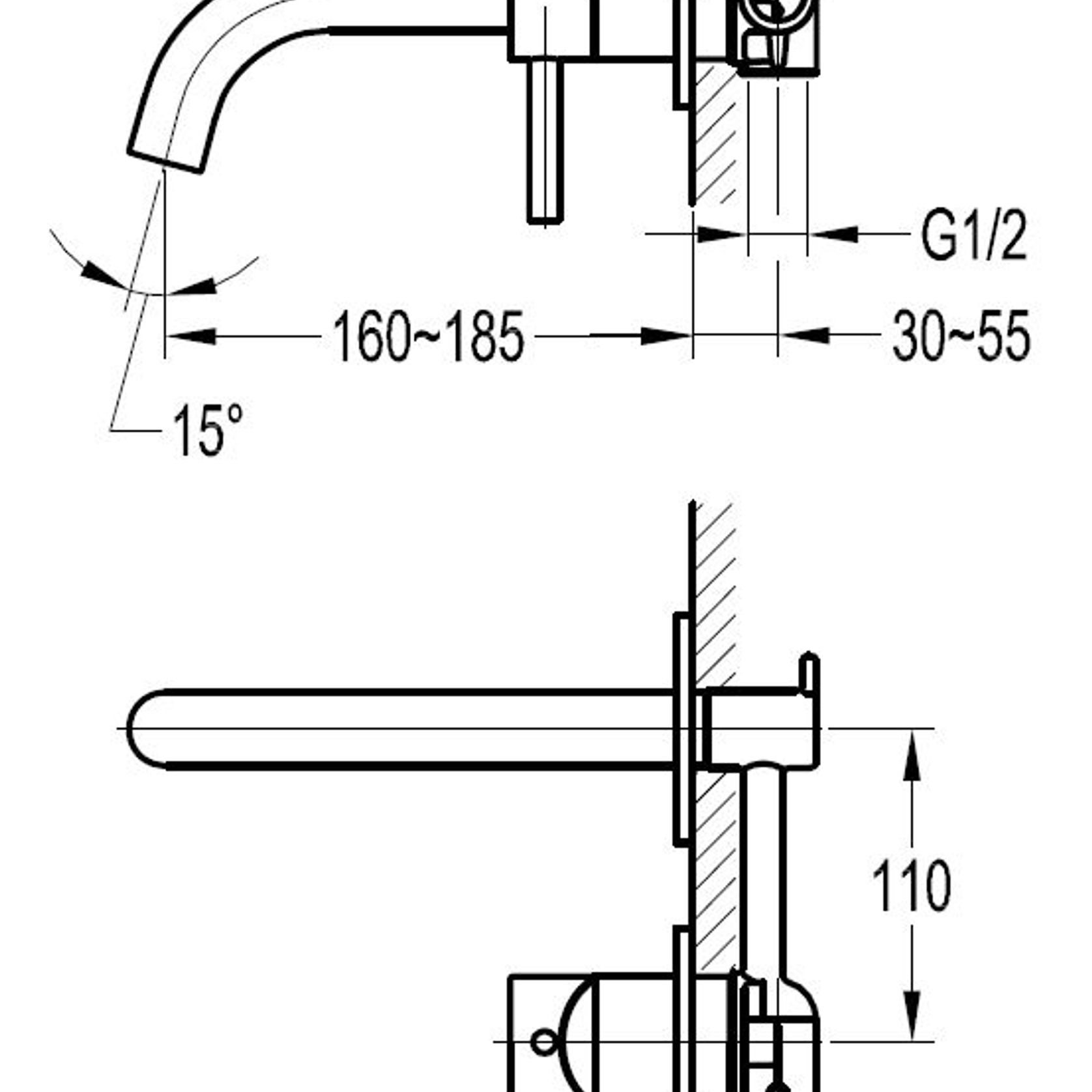 Elisa Wall Mounted Basin Mixer Chrome gallery detail image
