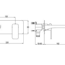 Flint Wall Mounted Basin Mixer Gun Metal gallery detail image