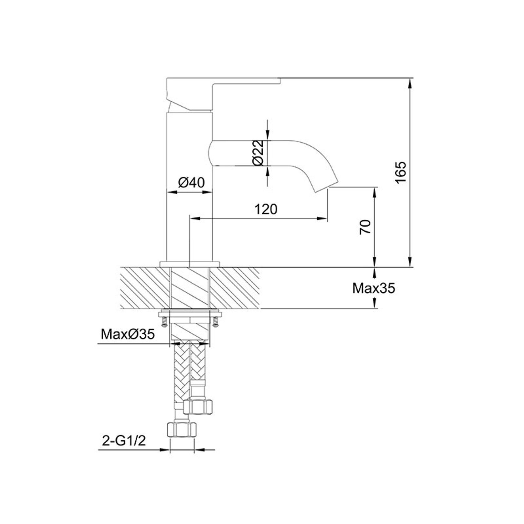 Loft Standard Basin Mixer Chrome gallery detail image