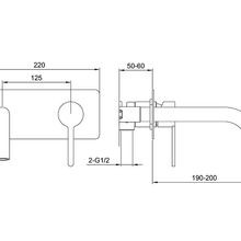 Loft Wall Mounted Basin Mixer Gun Metal gallery detail image