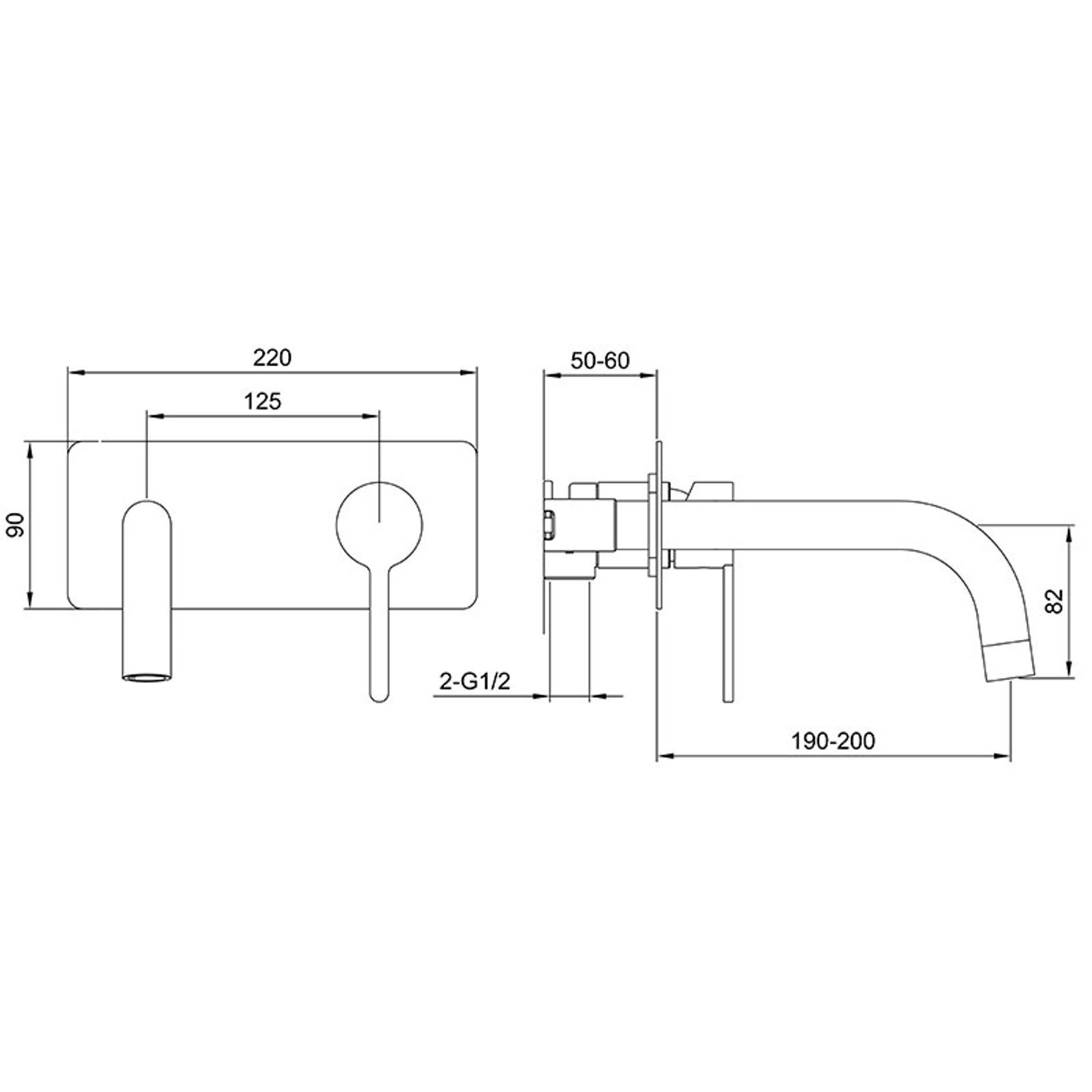 Loft Wall Mounted Basin Mixer Gun Metal gallery detail image