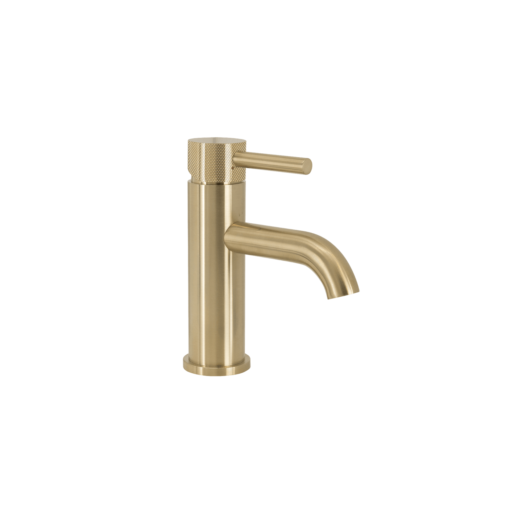 Scarab Standard Basin Mixer Brushed Gold Knurled Handle gallery detail image