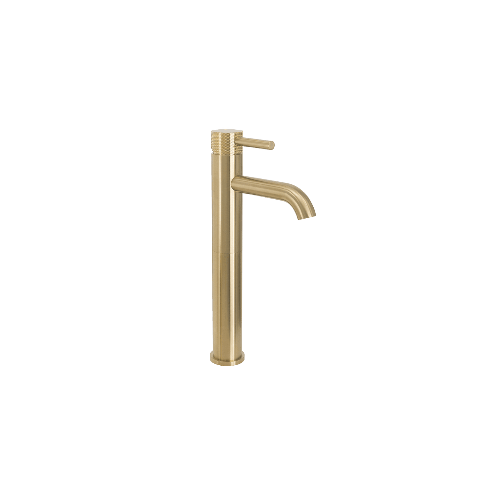 Scarab Tall Basin Mixer Brushed Gold Knurled Handle gallery detail image