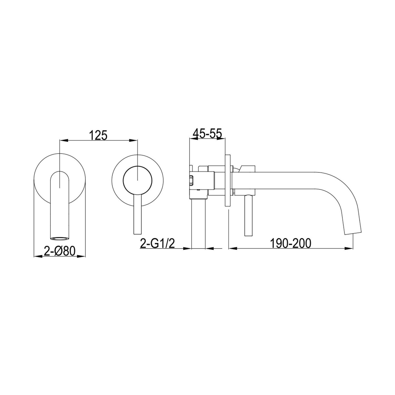 Scarab Wall Basin Mixer Brushed Gold gallery detail image