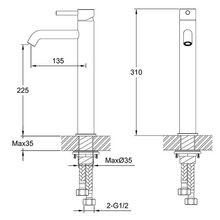 Urban Tall Basin Mixer Brushed Stainless gallery detail image