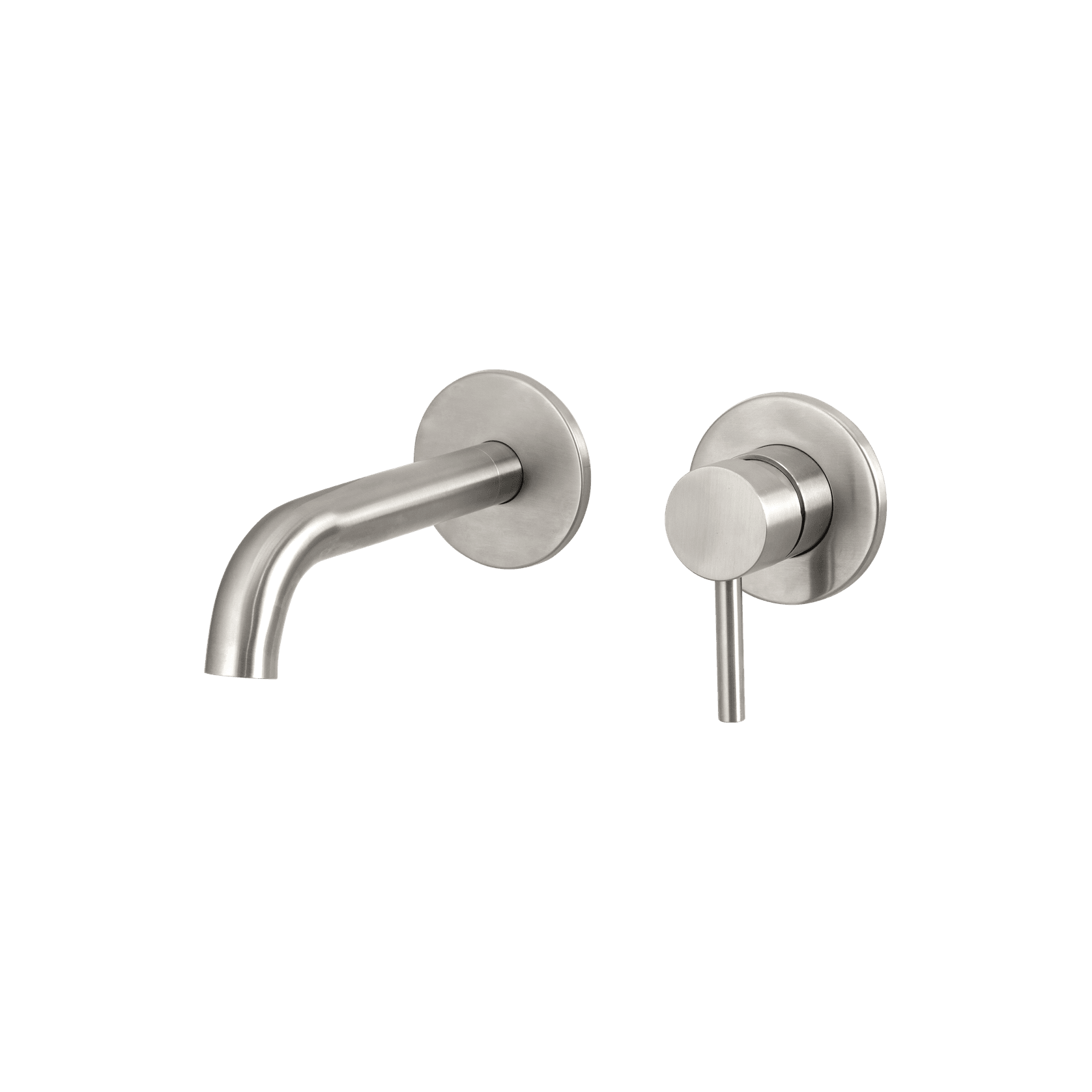 Urban Wall Basin Mixer Short Spout Brushed Stainless gallery detail image