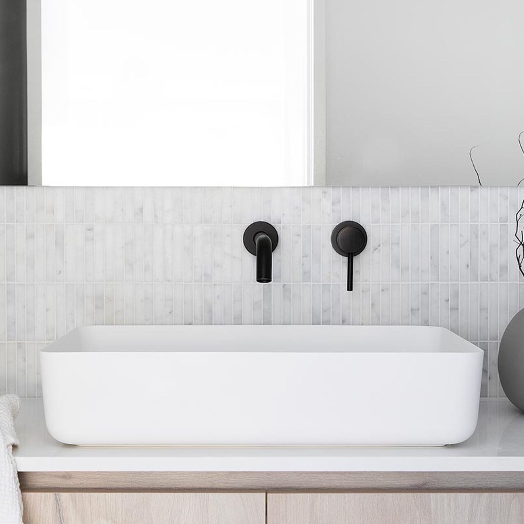 Elysian Minimal Mixer & Spout Set | Matte Black gallery detail image