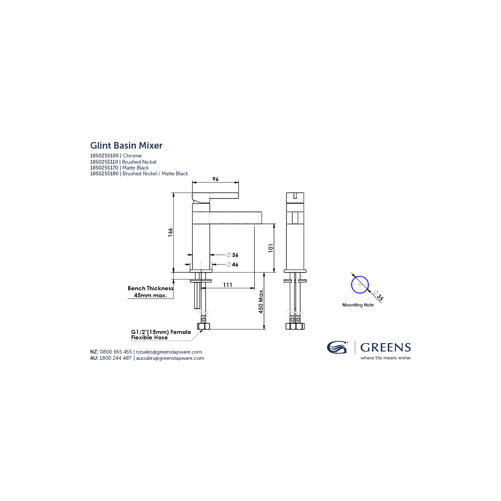 Glint Basin Mixer gallery detail image