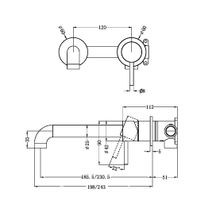 Zen SS316L Wall Basin/Bath Mixer Separate Back Plate 230mm Spout | Graphite gallery detail image