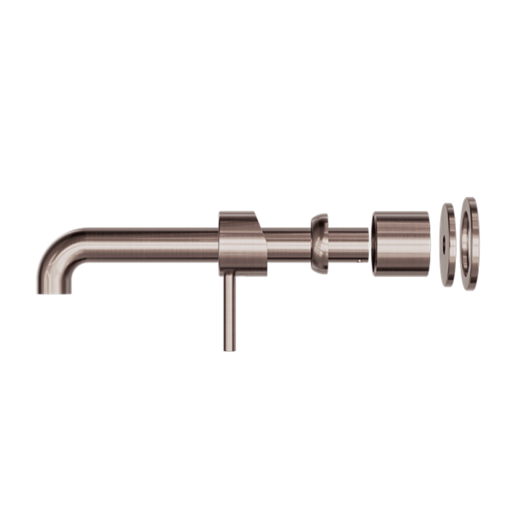 Zen SS316L Wall Basin/Bath Mixer Separate Back Plate 185mm Spout Trim Kits | Brushed Bronze gallery detail image