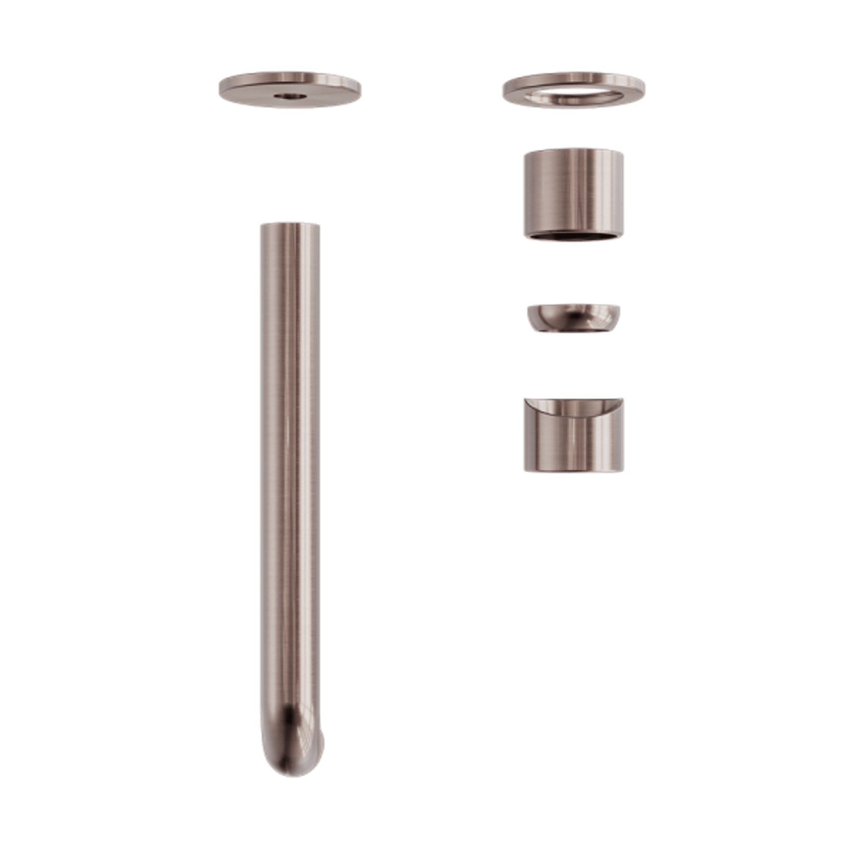 Zen SS316L Wall Basin/Bath Mixer Separate Back Plate 185mm Spout Trim Kits | Brushed Bronze gallery detail image